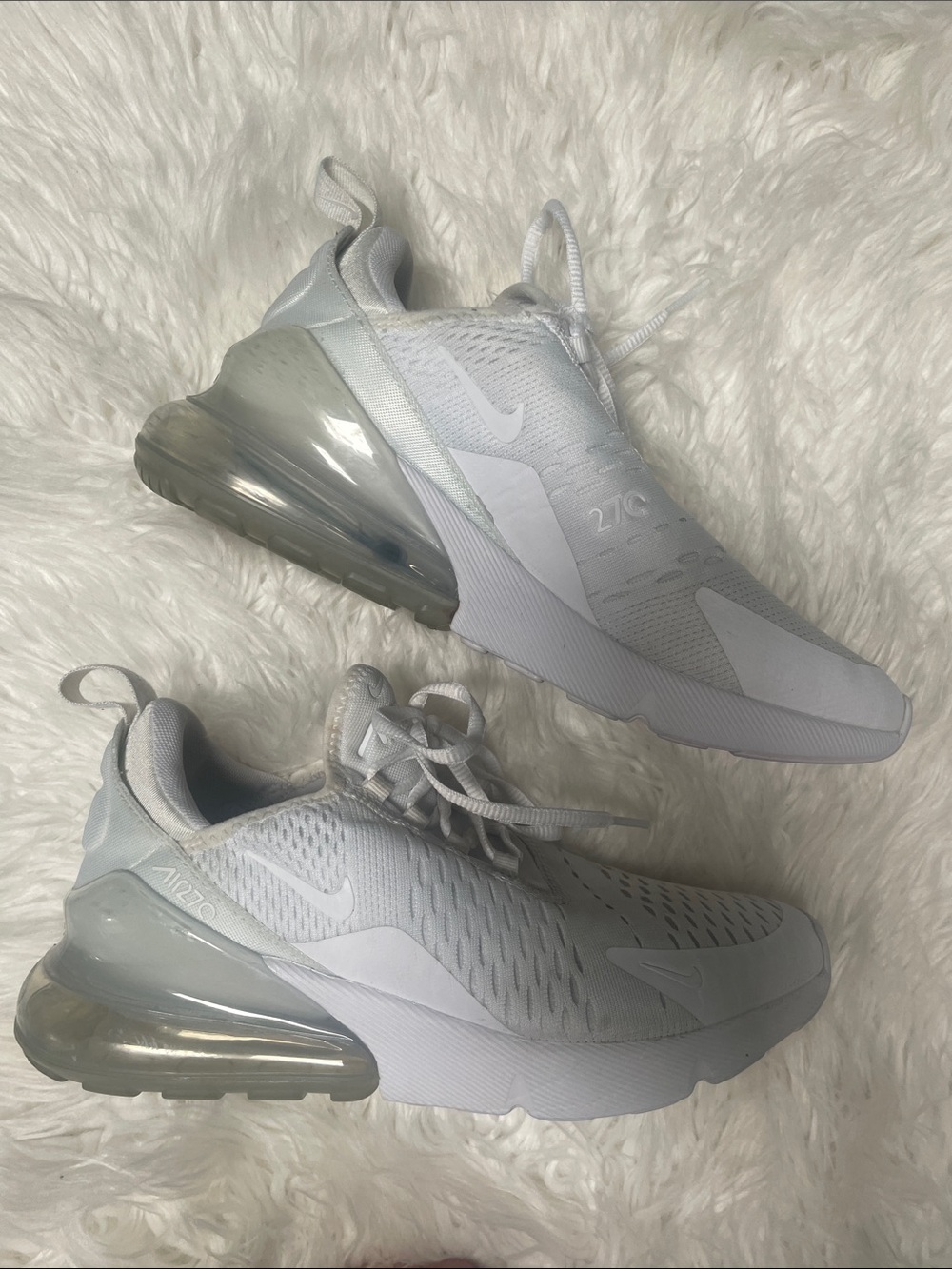 Nike Women's Air Max 270 Sneakers - White with Translucent Sole 5.5